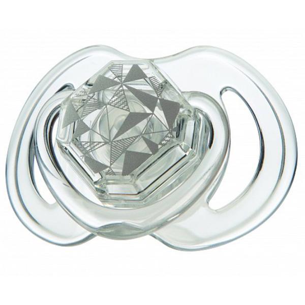 Suzetă cu tetina rotundă Nuby Little Gems Print NV0202008MFS Unisex/ 6 luni - 36 luni/ Silicon/ Transparent photo 9
