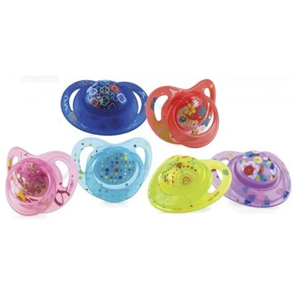 Suzetă cu tetina ortodontică Nuby ID5780LOSM Unisex/ 18 luni -/ Silicon/ Multicolor photo 6 Suzetă cu tetina ortodontică Nuby ID5780LOSM Unisex/ 18 luni -/ Silicon/ Multicolor photo 6