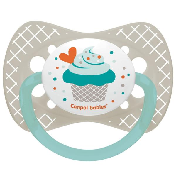 Suzetă cu tetina rotundă Canpol Cupcake 23/ 283 Unisex/ 6 luni - 18 luni/ Silicon/ Multicolor photo 3 Suzetă cu tetina rotundă Canpol Cupcake 23/ 283 Unisex/ 6 luni - 18 luni/ Silicon/ Multicolor photo 3