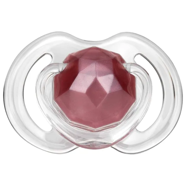 Suzetă cu tetina rotundă Nuby Little Gems NV0202005SFS Unisex/ 0 luni - 6 luni/ Silicon/ Transparent photo 4