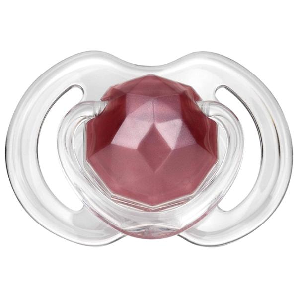 Suzetă cu tetina rotundă Nuby Little Gems NV0202005SFS Unisex/ 0 luni - 6 luni/ Silicon/ Transparent photo 4