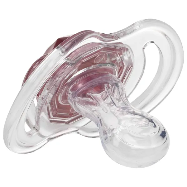Suzetă cu tetina rotundă Nuby Little Gems NV0202005SFS Unisex/ 0 luni - 6 luni/ Silicon/ Transparent photo 5