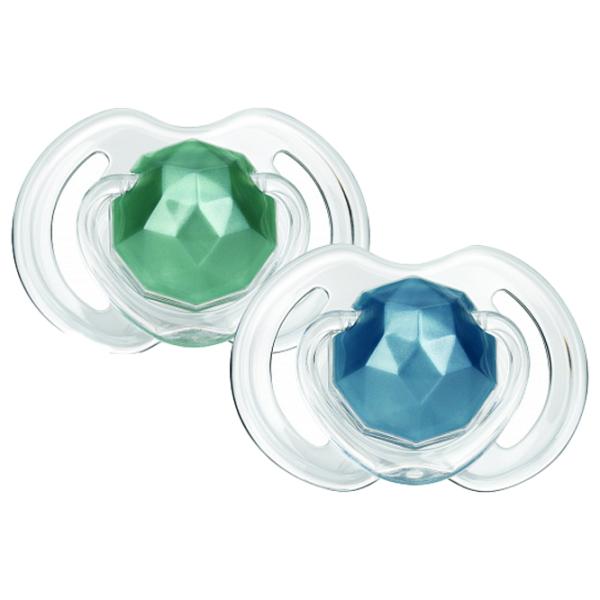 Suzetă cu tetina rotundă Nuby Little Gems NV0202005SFS Unisex/ 0 luni - 6 luni/ Silicon/ Transparent photo 7