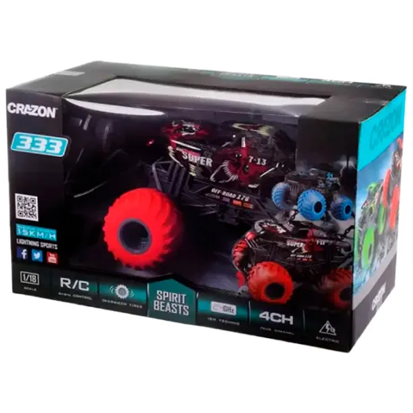 Mașină Crazon Oversize Wheel Cross-Road 333-19181B 15 km/ h/ 2.4 GHz/ Red photo 3