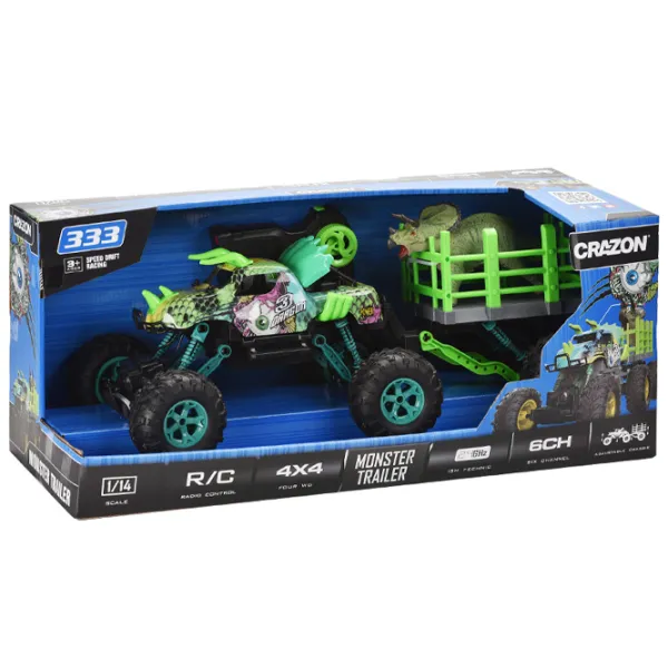 Mașină Crazon Oversize Wheel Dinosaur Truck 333-ZL21142 2.4 GHz/ Green photo 4