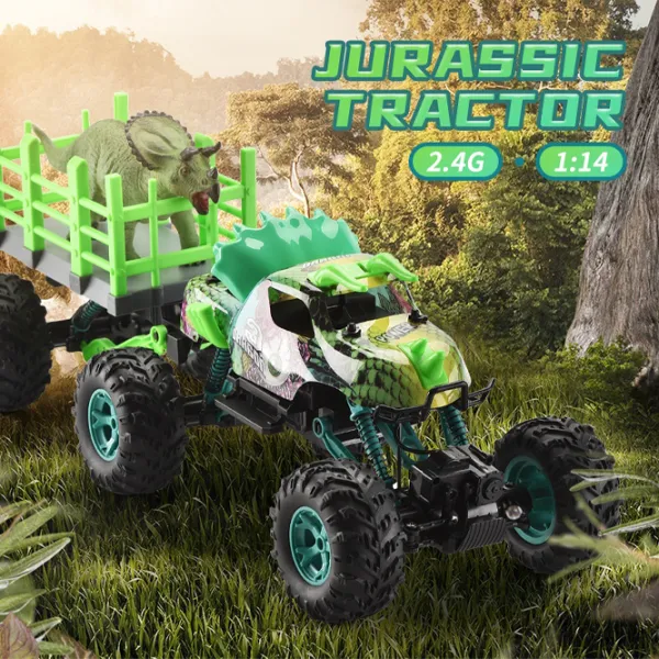 Mașină Crazon Oversize Wheel Dinosaur Truck 333-ZL21142 2.4 GHz/ Green photo 5