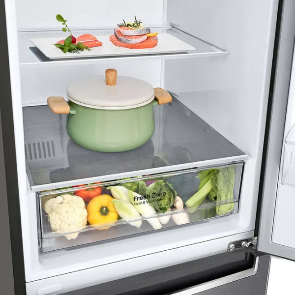 Frigider LG GW-B459SLCM cu congelator jos 341 l / 186 cm / Inox photo 7
