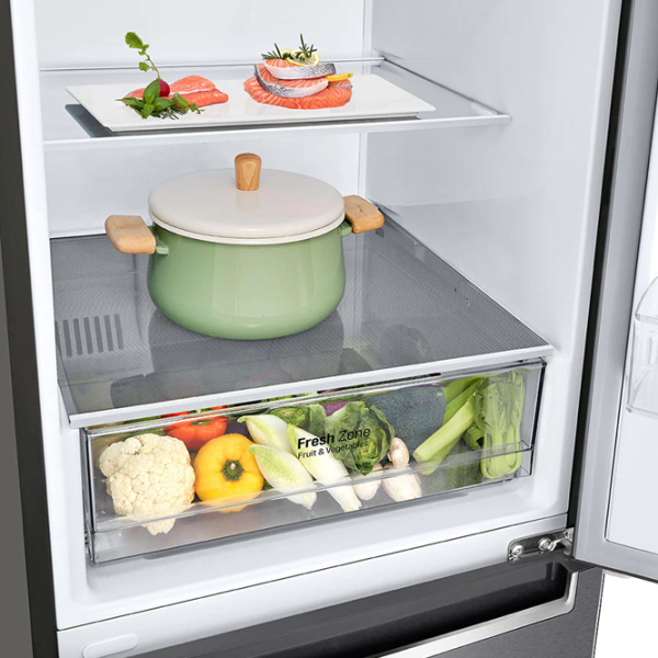 Frigider LG GW-B459SLCM cu congelator jos 341 l / 186 cm / Inox photo 7