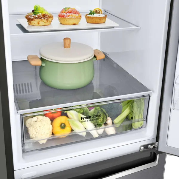 Frigider LG GW-B509SLKM cu congelator jos 384 l / 203 cm / Inox photo 7