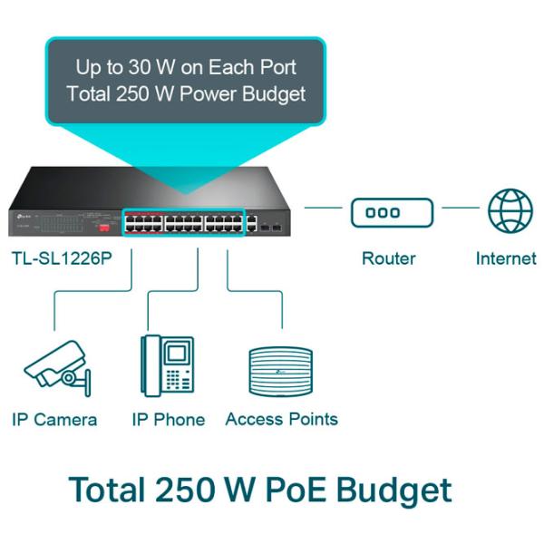 Switch TP-Link TL-SL1226P Серый photo 5