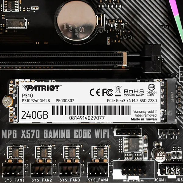 SSD Patriot P310 240 ГБ M.2 photo 4 SSD Patriot P310 240 ГБ M.2 photo 4