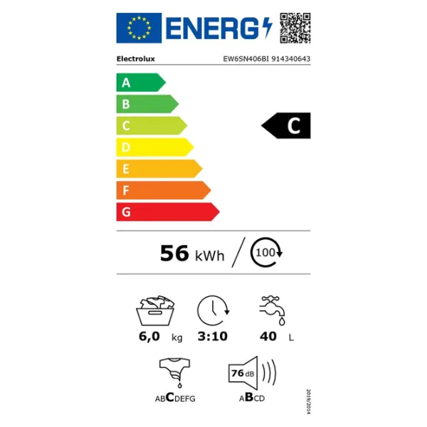 Mașină de spălat Electrolux EW6SN406BI 6 kg / 1000 rpm / White photo 6 Mașină de spălat Electrolux EW6SN406BI 6 kg / 1000 rpm / White photo 6