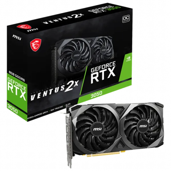 Видеокарта MSI GeForce RTX 3050 VENTUS 2X PCI Express x8 4.0 / 8 ГБ photo 5 Видеокарта MSI GeForce RTX 3050 VENTUS 2X PCI Express x8 4.0 / 8 ГБ photo 5