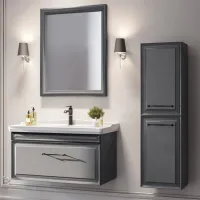 Dulap penal Orka Design Pe perete/ MDF/ Anthracite photo 2