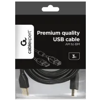 Кабель данных Cablexpert USB Type-A + USB Type-B 3 м/ Черный photo 4