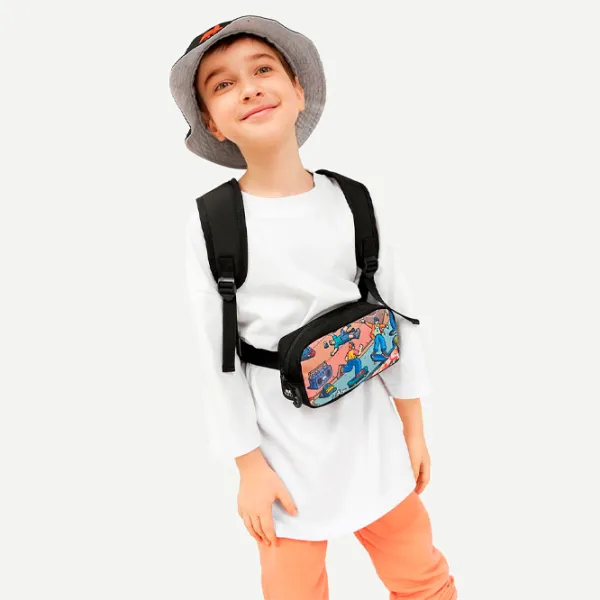 Geanta de talie RivaCase 5410 Waist Print Skaters Black photo 18