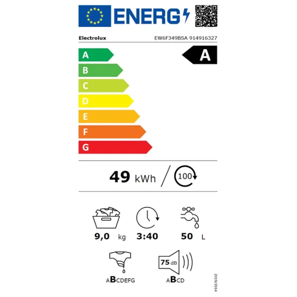 Стиральная машина Electrolux EW6F349BSA 9 кг / 1400 об/мин / Белый photo 6