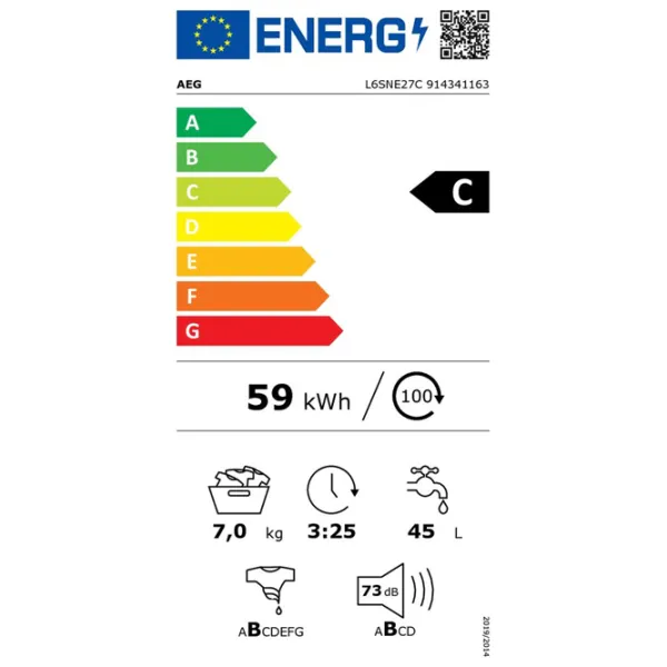 Mașină de spălat AEG L6SNE27C 7 kg / 1200 rpm / White photo 6