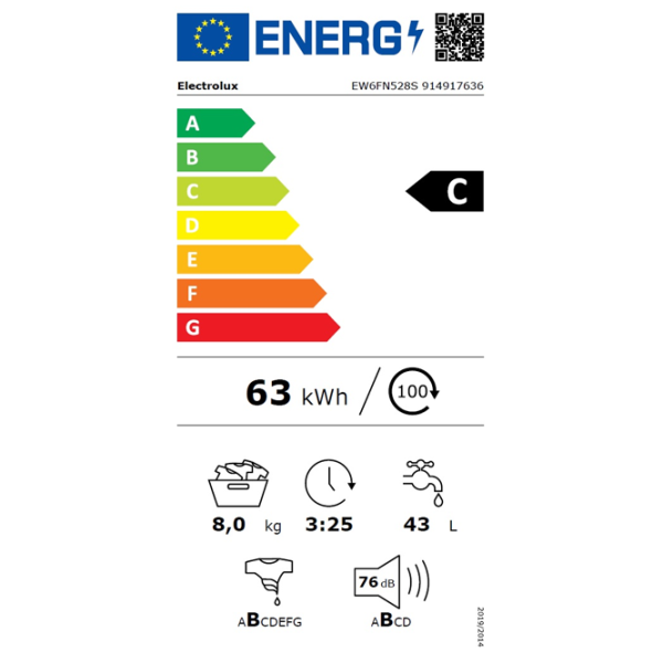 Mașină de spălat Electrolux EW6FN528S 8 kg / 1200 rpm / White photo 6