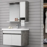 Mobila de baie ORKA Aydos 85 (06623) Silver Pe perete/ MDF/ White photo 3