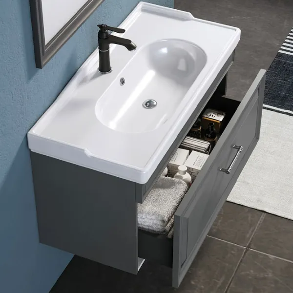 Mobila de baie ORKA Design 85 (16957) Anthracite Настенная/ MDF/ Antracite photo 2