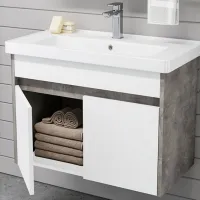 Mobila de baie ORKA Aydos 65 (02375) Silver Pe perete/ MDF/ White photo 2