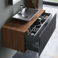Mobila de baie ORKA Craft 120 Kompact (04037) Laminat Ceviz Pe perete/ MDF/ Antracite photo 2