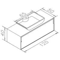 Mobila de baie ORKA Craft 120 Kompact (04037) Laminat Ceviz Pe perete/ MDF/ Antracite photo 4