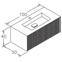Mobila de baie ORKA Cube 100 (17060) Anthracite Pe perete/ MDF/ Antracite photo 2