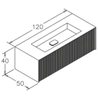Mobila de baie ORKA Cube 120 (16747) Anthracite Pe perete/ MDF/ Antracite photo 2