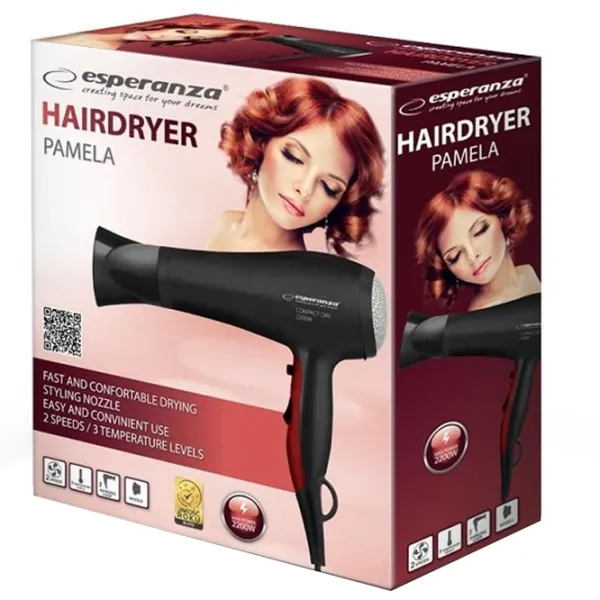 Uscător de păr Esperanza EBH004K 2200 W / Black photo 4