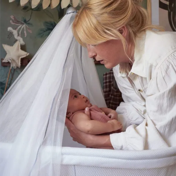Pat pentru copii BabyBjorn Mesh (041121A) 0 luni - 6 luni/ White photo 5