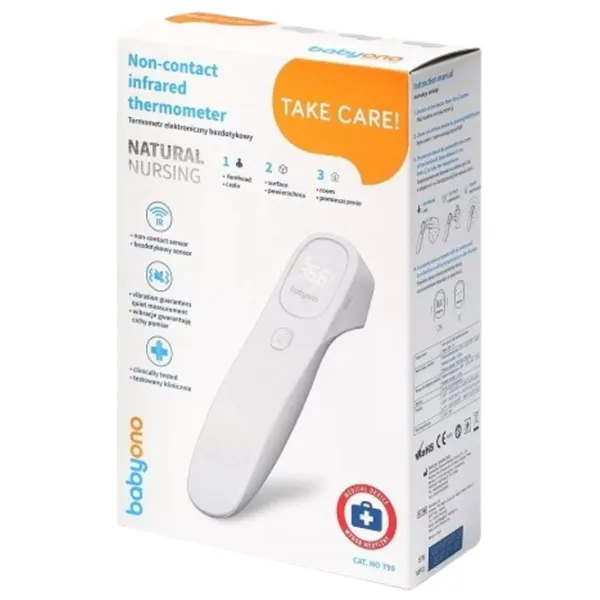 Termometru pentru copii cu infraroșii BabyOno 0790 Diferite suprafețe/ White photo 4