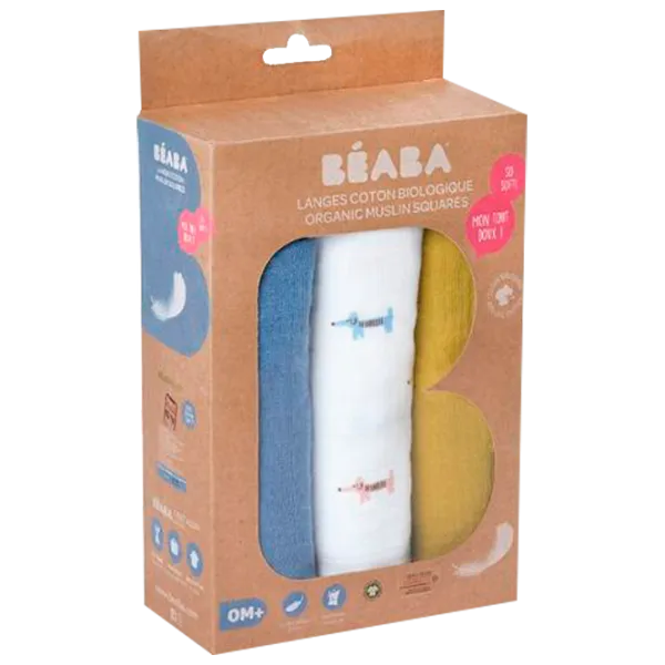 Пеленки Beaba Teckel Beige Многораовые/ Желтый-Синий photo 3