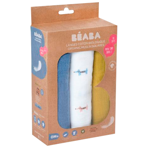 Пеленки Beaba Teckel Beige Многораовые/ Желтый-Синий photo 3