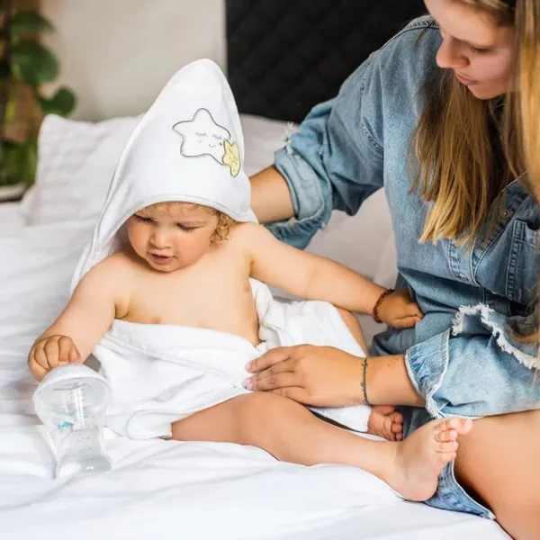 Детское полотенце BabyOno 0142/ 07 100 x 100 см/ Cotton/ Белый photo 3