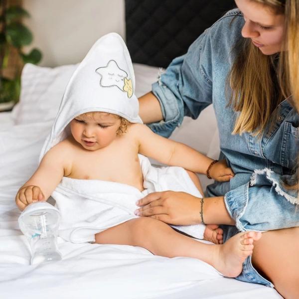 Детское полотенце BabyOno 0142/ 07 100 x 100 см/ Cotton/ Белый photo 3