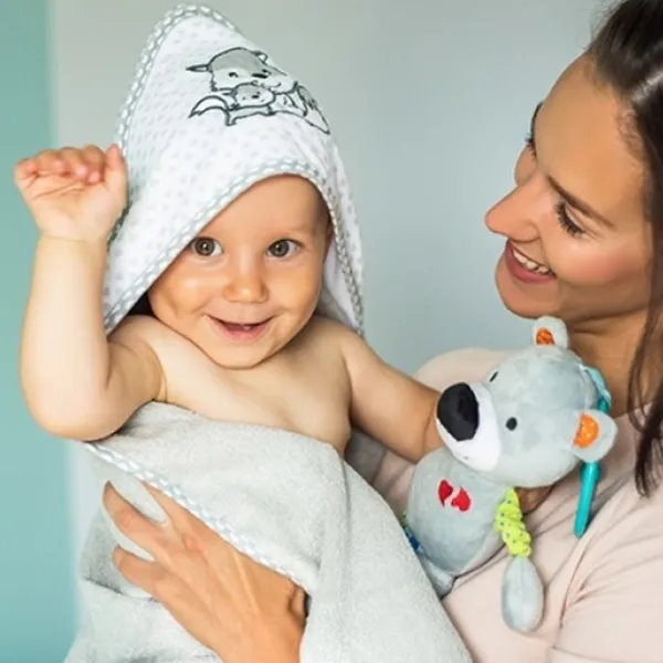 Детское полотенце BabyOno 0345/ 03 100 x 100 см/ Бамбук/ Серый photo 3