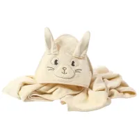 Prosop pentru bebeluși BabyOno Bunny Ears 100 x 100 cm/ Bumbac/ Cream photo 2