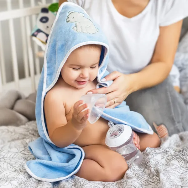 Детское полотенце BabyOno 0540/ 04 100 x 100 см/ Хлопок/ Синий photo 3