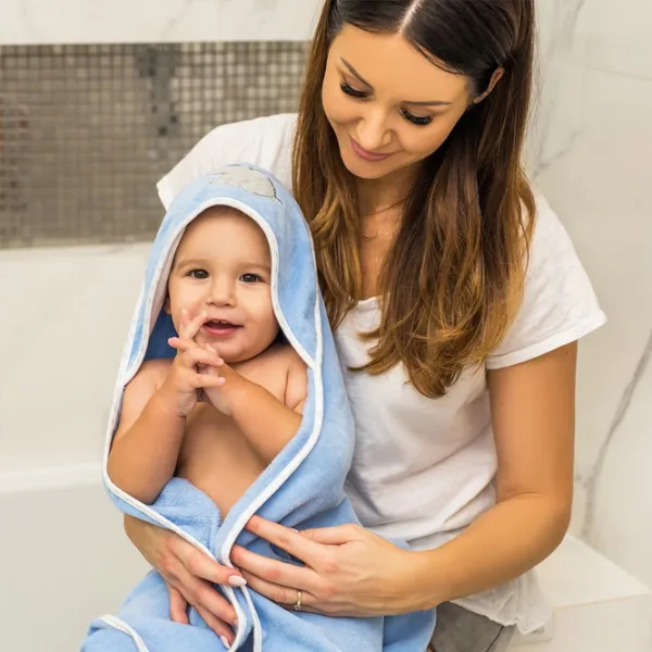 Детское полотенце BabyOno 0540/ 04 100 x 100 см/ Хлопок/ Синий photo 4