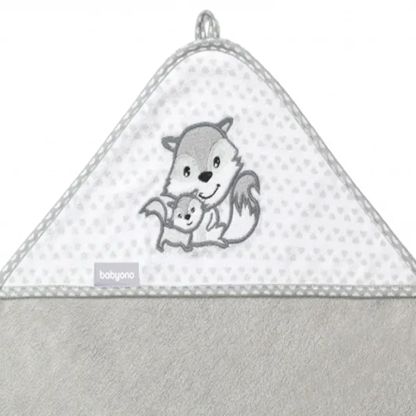 Детское полотенце BabyOno 0346/ 03 100 x 100 см/ Хлопок/ Серый photo 2