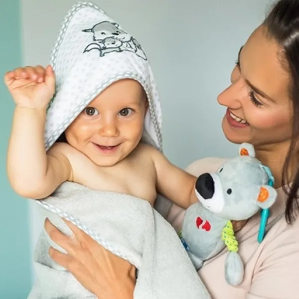 Детское полотенце BabyOno 0346/ 03 100 x 100 см/ Хлопок/ Серый photo 3