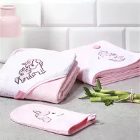 Prosop pentru bebeluși BabyOno 0346/ 01 100 x 100 cm/ Bambus/ Pink photo 3