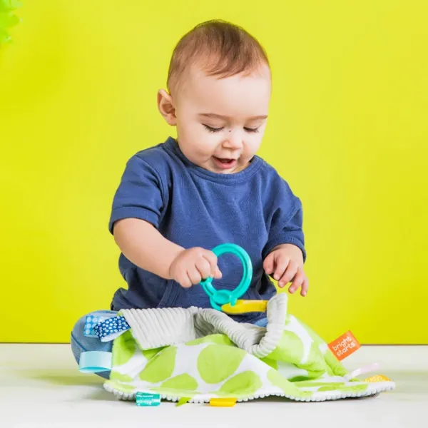 Paturica vesela Bright Starts Little Taggies cu buline verzi 30 x 30 см/ Текстиль photo 3