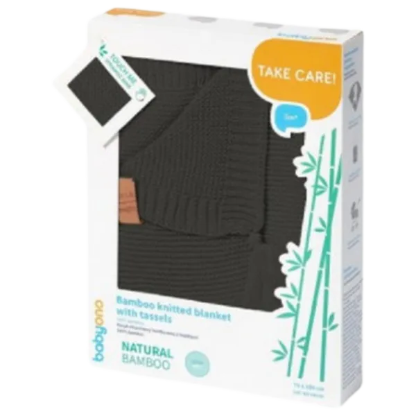 Plapuma tricotaj din bambus BabyOno Black 0546/01 75 x 100 см/ Бамбук photo 3