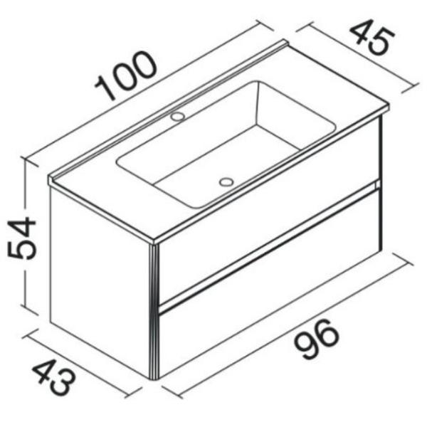 Mobila de baie ORKA Duden Stone 100 (06069) Venato Настенная/ MDF/ Black photo 4 Mobila de baie ORKA Duden Stone 100 (06069) Venato Настенная/ MDF/ Black photo 4