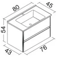 Mobila de baie ORKA Duden Stone 80 (06064) Venato Pe perete/ MDF/ Black photo 3