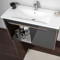 Mobila de baie ORKA Lago 100 (09585) Antracite Pe perete/ MDF/ Antracite photo 2