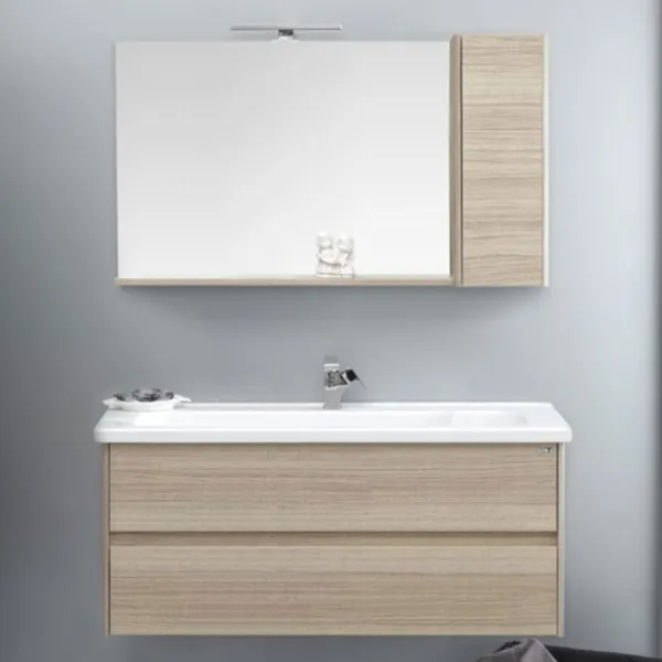 Mobila de baie ORKA Duden 100 Odeon MESE(10296) white Pe perete/ MDF/ Stejar alb photo 2